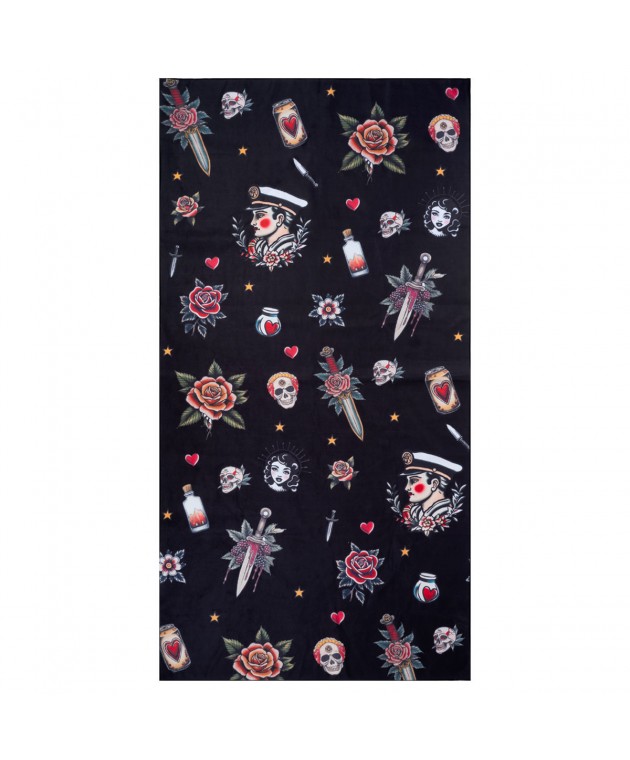 ESTIA ΠΕΤΣΕΤΑ ΘΑΛΑΣΣΗΣ MICROFIBER ΜΕ ΤΣΑΝΤΑΚΙ OLD SCHOOL 90Χ180 Πετσέτες Θαλάσσης 