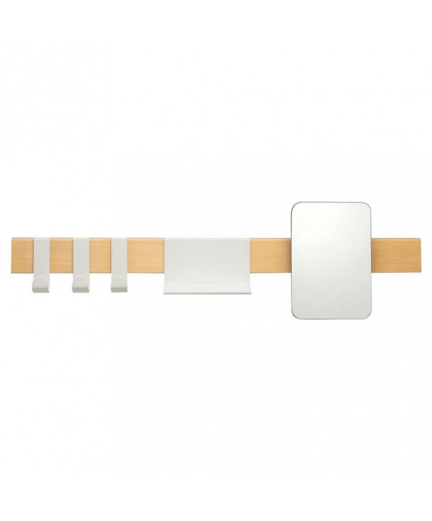 Brix white κρεμάστρα επιτοίχια με ράφι + καθρέπτη Sealskin 