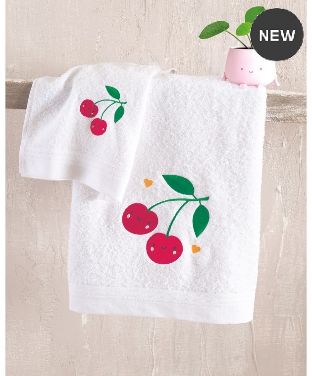 ΣΕΤ ΠΕΤΣΕΤΕΣ 2ΤΕΜ. CHERRIES, RYTHMOS HOME Πετσέτες Παιδικές
