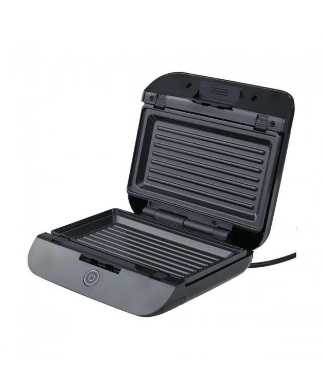 ESTIA ΤΟΣΤΙΕΡΑ BLACK & INOX 2 ΘΕΣΕΩΝ 800W ΜΕ ΑΠΟΣΠΩΜΕΝΕΣ ΑΝΤΙΚΟΛΛΗΤΙΚΕΣ ΠΛΑΚΕΣ Τοστιέρες