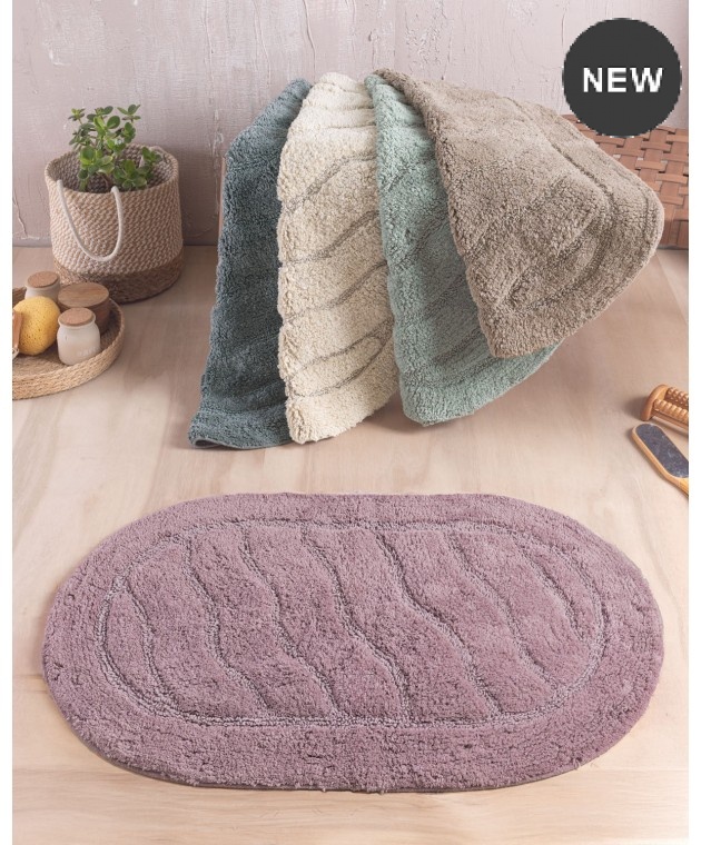 ΠΑΤΑΚΙ ΜΠΑΝΙΟΥ (60Χ90) OVAL BEIGE, RYTHMOS HOME Πατάκια Mπάνιου