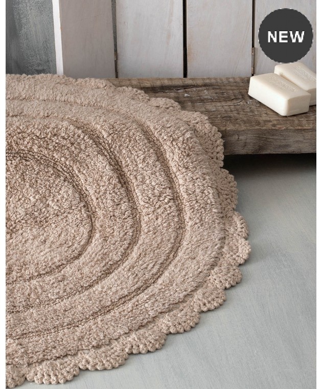 ΠΑΤΑΚΙ ΜΠΑΝΙΟΥ (50Χ80) OVAL BEIGE, RYTHMOS HOME Πατάκια Mπάνιου