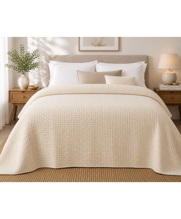 Κουβέρτα Πικέ Le Blanc Sanforized New Cotton Rich Υπέρδιπλη 230x250 Sand