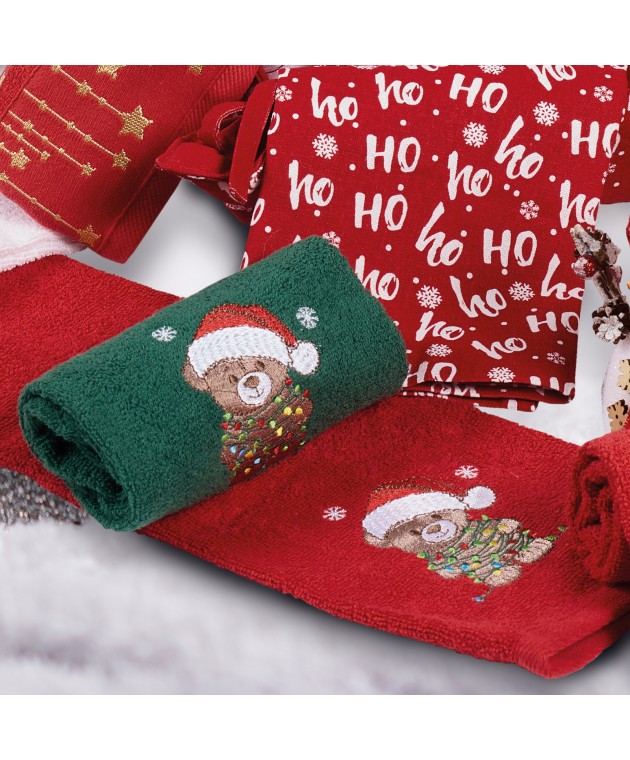 DAS HOME CHRISTMAS ΠΟΤΗΡΟΠΑΝΑ ΣΕΤ 2ΤΜΧ 30X50 0905 GREEN, RED Ποτηρόπανα Χριστουγεννιάτικα