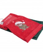 DAS HOME CHRISTMAS ΠΟΤΗΡΟΠΑΝΑ ΣΕΤ 2ΤΜΧ 30X50 0905 GREEN, RED Ποτηρόπανα Χριστουγεννιάτικα