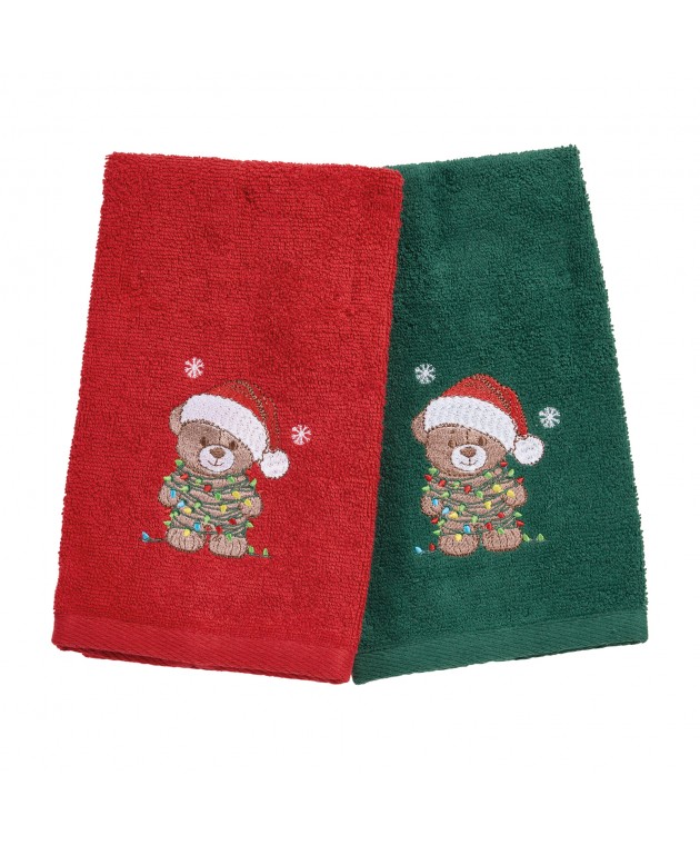 DAS HOME CHRISTMAS ΠΟΤΗΡΟΠΑΝΑ ΣΕΤ 2ΤΜΧ 30X50 0905 GREEN, RED Ποτηρόπανα Χριστουγεννιάτικα
