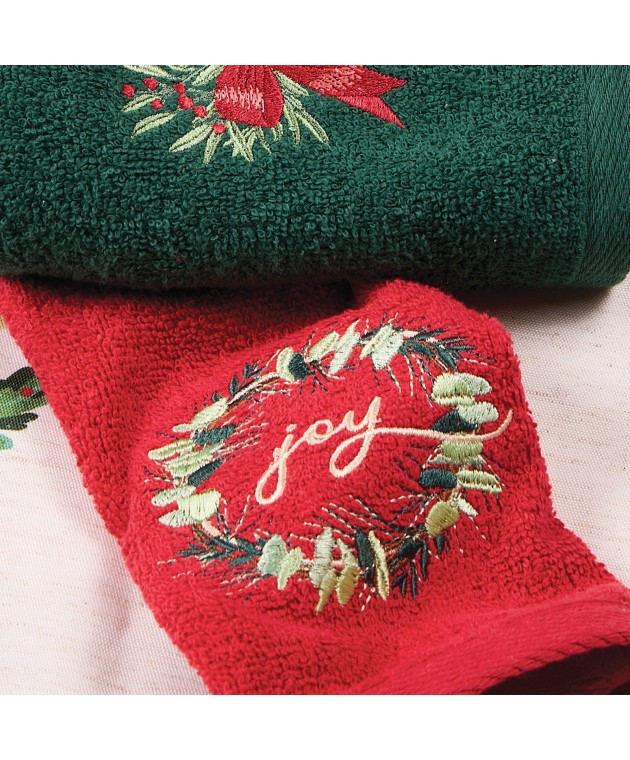 DAS HOME CHRISTMAS ΠΟΤΗΡΟΠΑΝΑ ΣΕΤ 2ΤΜΧ 30X50 0906 RED, WHITE Ποτηρόπανα Χριστουγεννιάτικα