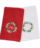 DAS HOME CHRISTMAS ΠΟΤΗΡΟΠΑΝΑ ΣΕΤ 2ΤΜΧ 30X50 0906 RED, WHITE Ποτηρόπανα Χριστουγεννιάτικα