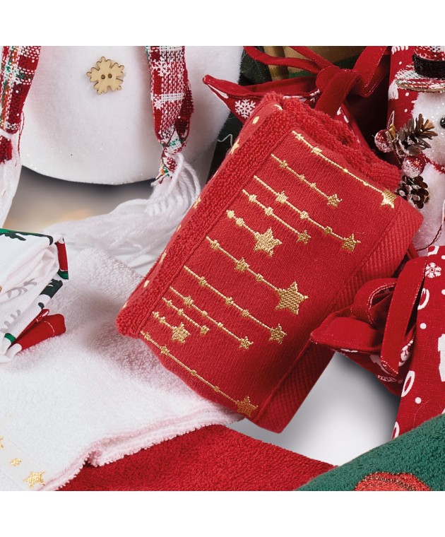 DAS HOME CHRISTMAS ΠΟΤΗΡΟΠΑΝΑ ΣΕΤ 2ΤΜΧ 30X50 0907 RED, WHITE Ποτηρόπανα Χριστουγεννιάτικα