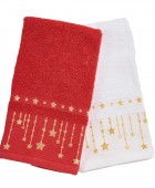 DAS HOME CHRISTMAS ΠΟΤΗΡΟΠΑΝΑ ΣΕΤ 2ΤΜΧ 30X50 0907 RED, WHITE Ποτηρόπανα Χριστουγεννιάτικα