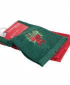 DAS HOME CHRISTMAS ΠΟΤΗΡΟΠΑΝΑ ΣΕΤ 2ΤΜΧ 30X50 0908 GREEN, RED Ποτηρόπανα Χριστουγεννιάτικα