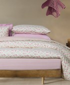 DAS HOME ΣΕΤ ΣΕΝΤΟΝΙΑ ΜΟΝΑ HAPPY FLANNEL 9700 ECRU, PINK 170Χ260 Σεντόνια Φανελένια Μονά