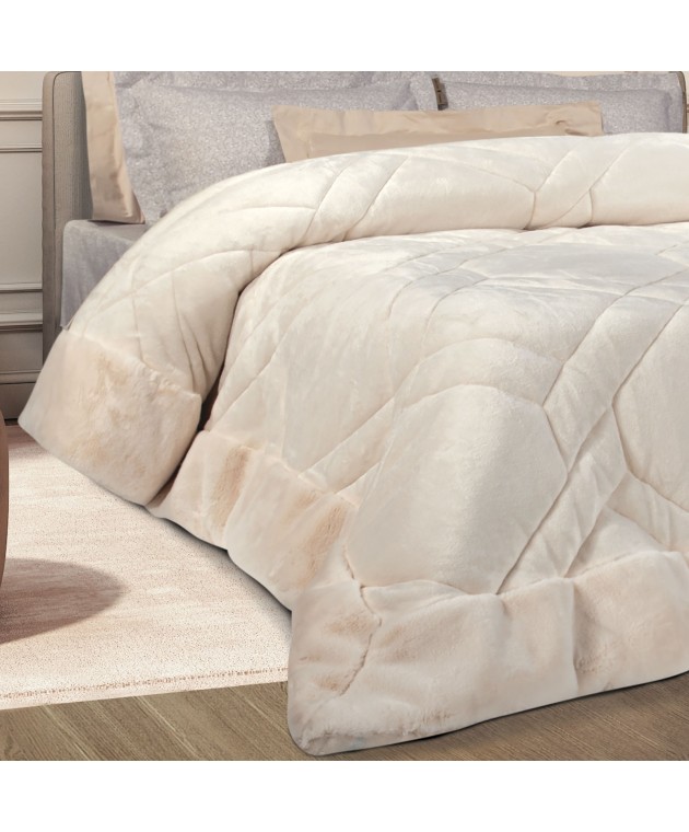 GREENWICH POLO CLUB ΚΟΥΒΕΡΤΟΠΑΠΛΩΜΑ RABBIT FAUX FUR PREMIUM 4461 IVORY 240Χ250 Κουβερτοπάπλωμα  king size