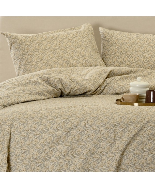 ΣΕΤ ΣΕΝΤΟΝΙΑ ΦΑΝΕΛΕΝΙΑ ΜΟΝΑ (Λ) ELSA BEIGE (100Χ200+32) Σεντόνια Φανελένια Μονά