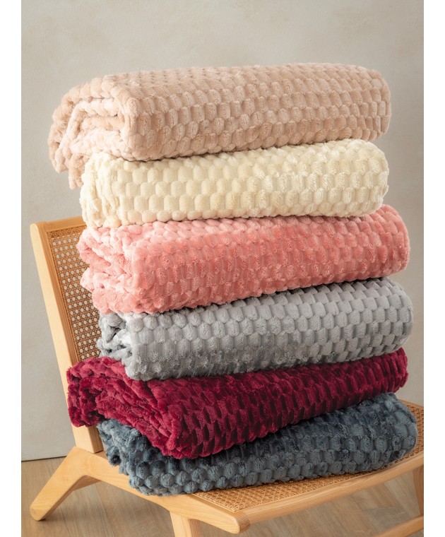 Κουβέρτα Fleece 160x220 ASTER WINE Κουβέρτες Fleece Μονές