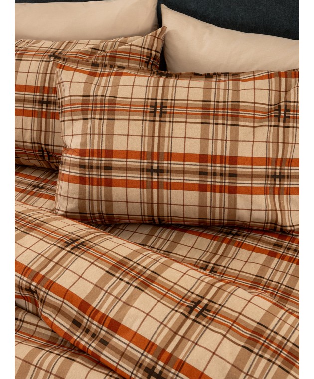 Σετ Μονά Σεντόνια Flannel Beauty 170x265 FB0248 Χωρίς Λάστιχο Σεντόνια Φανελένια Μονά