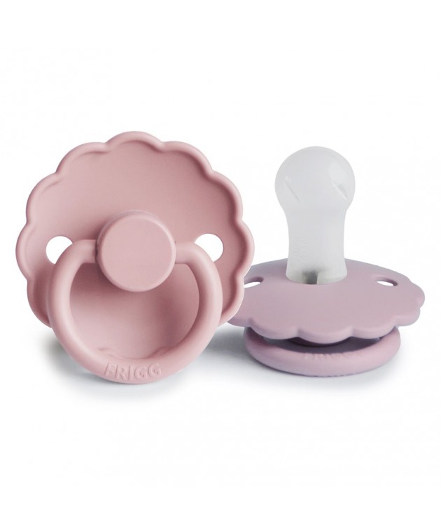 Σετ 2 Πιπίλες Σιλικόνης FRIGG Daisy - Baby Pink/Soft Lilac 0-6 Μηνών