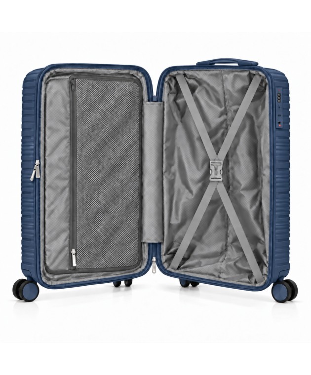 Βαλίτσα Καμπίνας Με Προέκταση AMBER AM1020 (55x35x22-27 cm) Μπλε