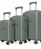 Σετ 3 Βαλίτσες με Προέκταση AMBER AM1020 Λαδί Σετ Βαλίτσες