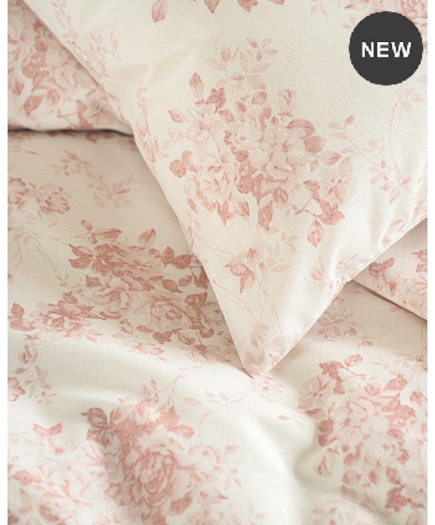Σετ παπλωματοθήκη μονή (160Χ250) GARDENIA PINK, RYTHMOS HOME Παπλωματοθήκες Μονές