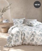 Σετ παπλωματοθήκη μονή (160Χ250) GARDENIA GREY-BLUE, RYTHMOS HOME Παπλωματοθήκες Μονές