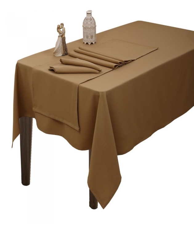 Σετ ράνερ ΑΡΜΟΝΙ ΛΙΣΟ μπεζ, VIOPROS (Μπεζ, ΣΕΤ 2 ΤΕΜ)