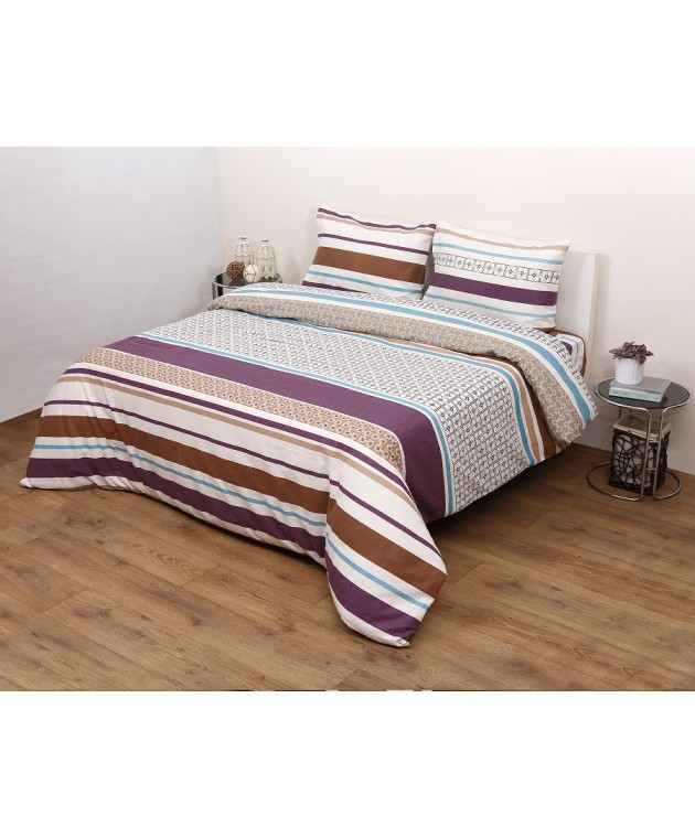 Σετ σεντόνια φανελένια μονά 8654 BEIGE, VIOPROS (Μπεζ, 165Χ275)