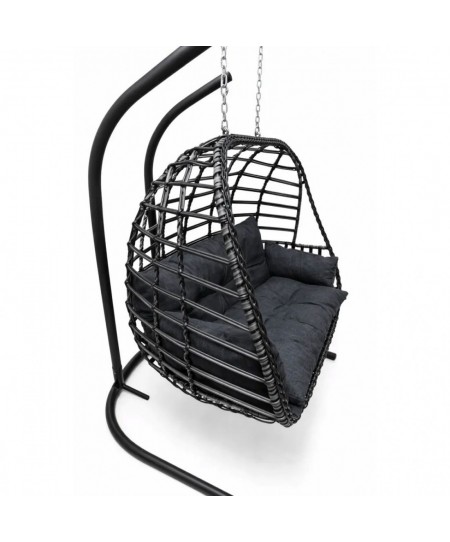 ΚΟΥΝΙΑ ΚΡΕΜΑΣΤΗ FOLEGANDROS ΑΝΘΡΑΚΙ RATTAN WICKER 2 ΘΕΣΕΩΝ 100300