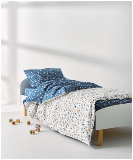 Παιδικό Κουβερλί Μονό Kentia Garnet White-Blue 160x240