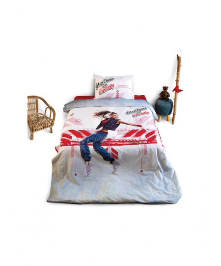 Σετ Σεντόνια Μονά Hip Hop Red 160x260 3τμχ  SB Home 