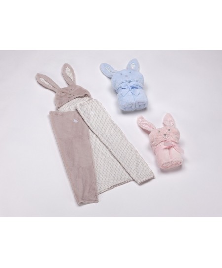 Κουβέρτα Pompon Rabbit 75Χ95cm Γαλάζιο MORA
