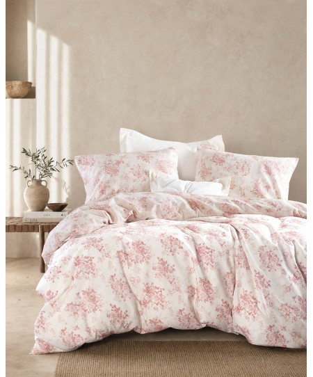 Σετ παπλωματοθήκη μονή (160Χ250) GARDENIA PINK, RYTHMOS HOME