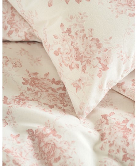 Σετ παπλωματοθήκη μονή (160Χ250) GARDENIA PINK, RYTHMOS HOME