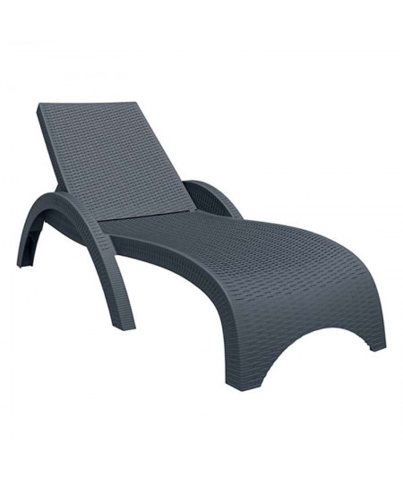 Ξαπλώστρα (73Χ187Χ44) FIJI DARK GREY, SIESTA