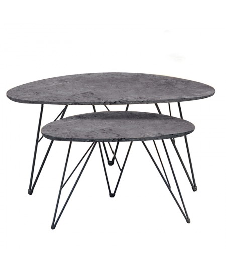 ΝΑΝΣΙ CONCRETE MDF ΣΕΤ 2 ΤΡΑΠΕΖΑΚΙΑ