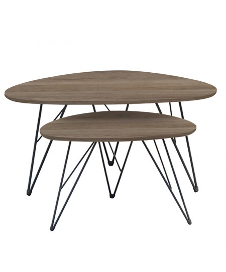 ΝΑΝΣΙ ΚΑΡΥΔΙ MDF ΣΕΤ 2 ΤΡΑΠΕΖΑΚΙΑ