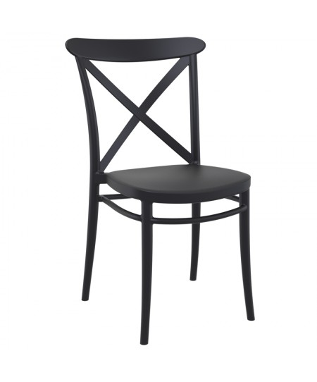 Καρέκλα (51Χ51Χ87) CROSS BLACK, SIESTA
