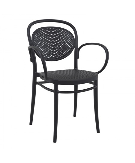 Πολυθρόνα (57Χ52Χ85) MARCEL XL BLACK, SIESTA