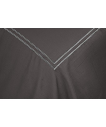 Σετ Παπλωματοθήκη Υπέρδιπλη 220x240 Satin Embroidered Classico 4-Anthracite