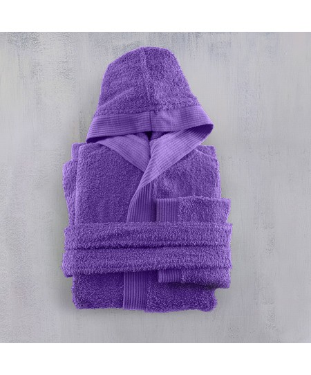 Μπουρνούζι παιδικό με κουκούλα (Νο 4-6) TWIST PURPLE, RYTHMOS HOME
