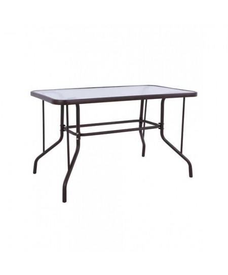 ΤΡΑΠΕΖΙ ADAM ΜΕΤΑΛΛΙΚΟ ΚΑΦΕ ΜΕ ΓΥΑΛΙΝΗ ΕΠΙΦΑΝΕΙΑ 110Χ60Χ71Υεκ. 71641-2490