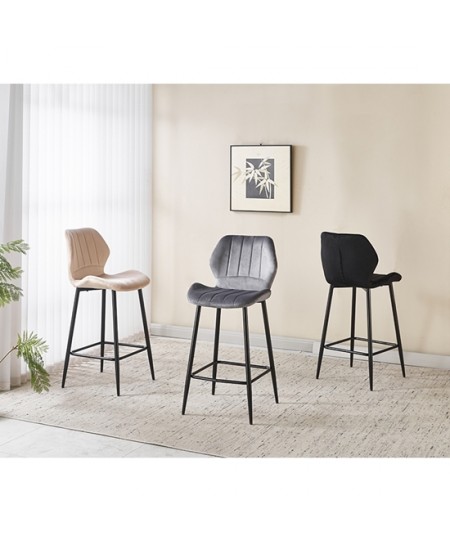 DYLAN BEIGE VELVET ΥΦΑΣΜΑ 65εκ. ΣΚΑΜΠΟ ΜΕΤΑΛΛΙΚΟ 46X45X65-95εκ.