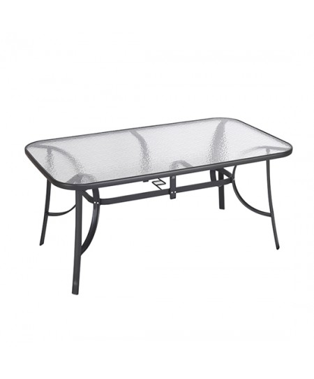 DENIM ΑΝΘΡΑΚΙ 150Χ90X71εκ. ΜΕΤΑΛΛΙΚΟ ΤΡΑΠΕΖΙ