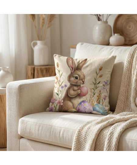 Διακοσμητική μαξιλαροθήκη (45Χ45) Pastel Egg Bunny 109825, KELMA