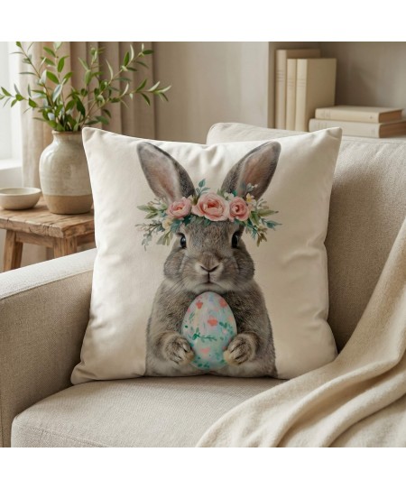 Διακοσμητική μαξιλαροθήκη (45Χ45) Wildflower Bunny 110025, KELMA