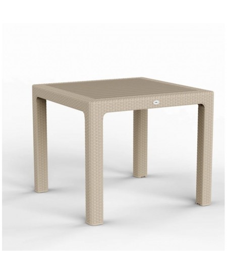 ΤΡΑΠΕΖΙ ΚΗΠΟΥ VICTOR 90X90 ΠΟΛΥΠΡΟΠΥΛΕΝΙΟΥ RATTAN CAPPUCCINO 46411-2890