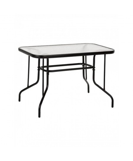 ΤΡΑΠΕΖΙ ADAM ΜΕΤΑΛΛΙΚΟ ΜΑΥΡΟ ΜΕ ΓΥΑΛΙΝΗ ΕΠΙΦΑΝΕΙΑ 110Χ60Χ71Υεκ. 71642-2490