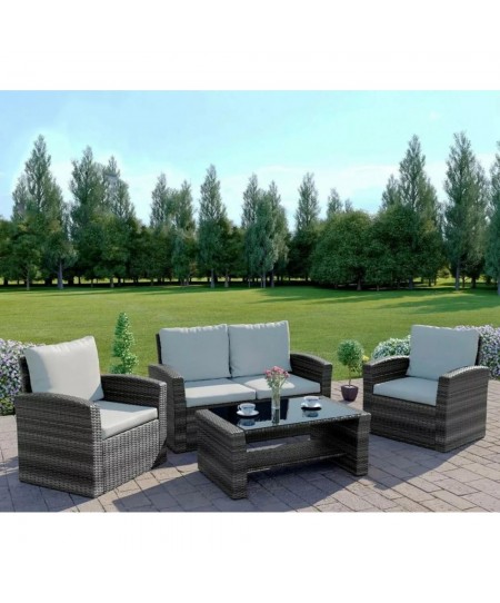 ΣΕΤ ΣΑΛΟΝΙ 4ΤΜΧ MALTA RATTAN WICKER ΓΚΡΙ-ΓΚΡΙ ΜΑΞΙΛΑΡΙΑ 01456-129