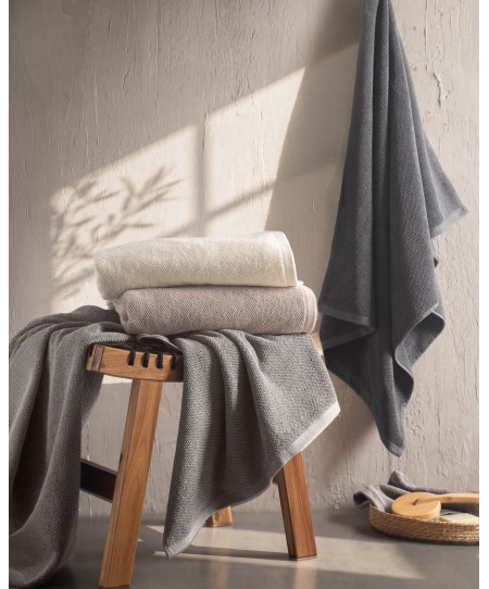 Σετ πετσέτες μπάνιου 3 τεμ. ESSENCE DARK GREY (ΣΑΚΟΥΛΑ), RYTHMOS HOME