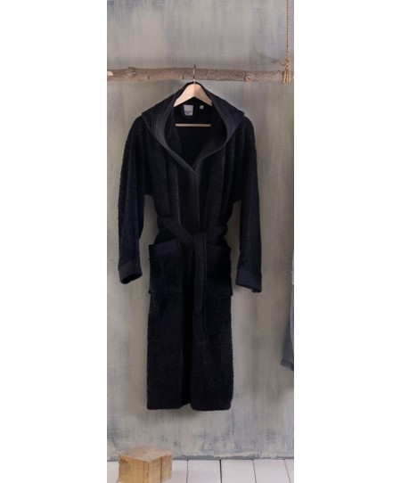 Μπουρνούζι με κουκούλα (XXL) AMADEUS BLACK, RYTHMOS HOME 